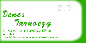 denes tarnoczy business card