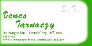 denes tarnoczy business card